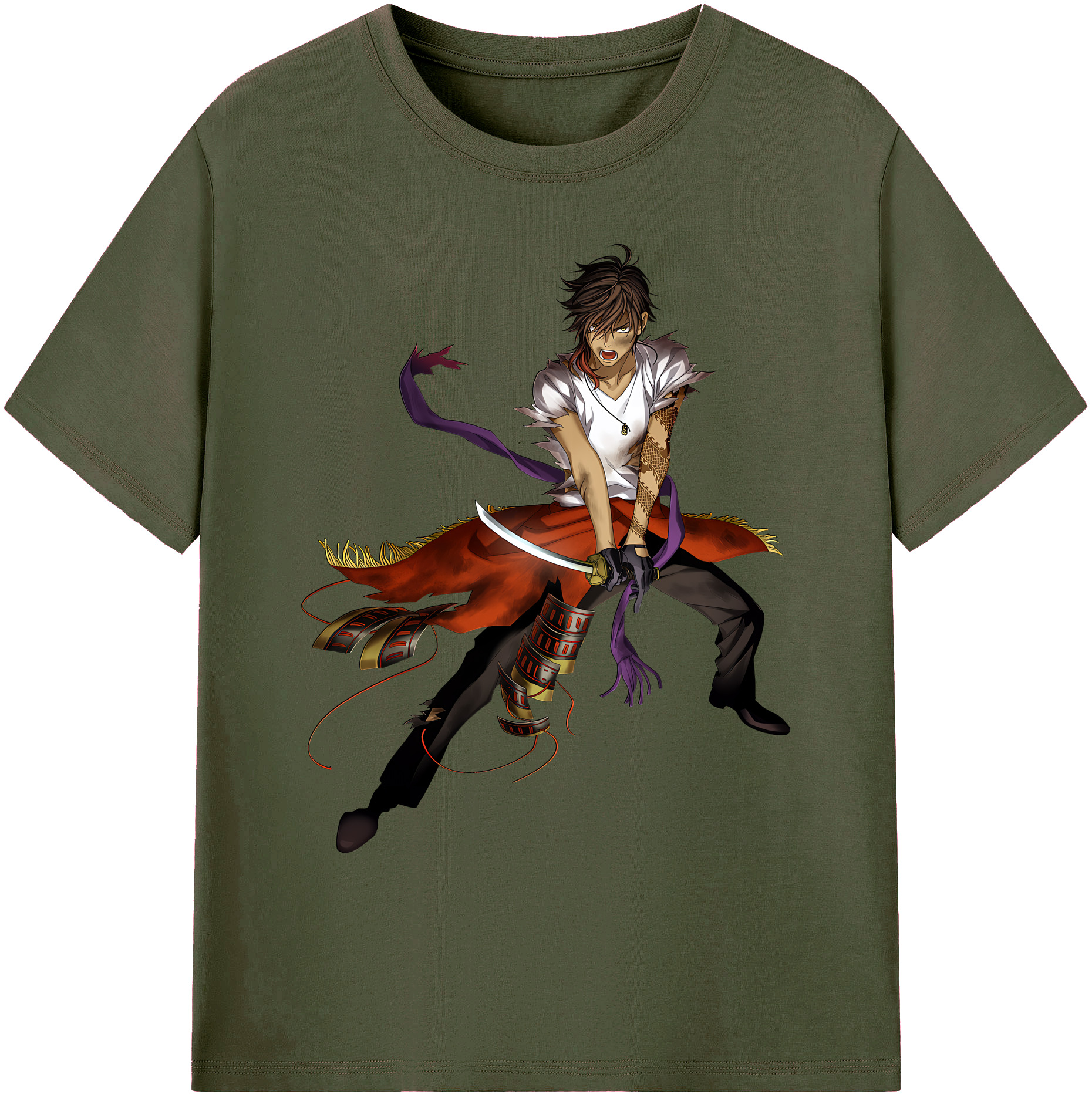 （画像用） 刀剣乱舞 Touken Ranbu 綿100％ メンズ半袖Tシャツ｜肌触りやわらか＆通気性